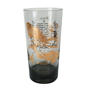 Vintage Horoscope PISCES Bar Cocktail Drinking Glass Highball Tumbler